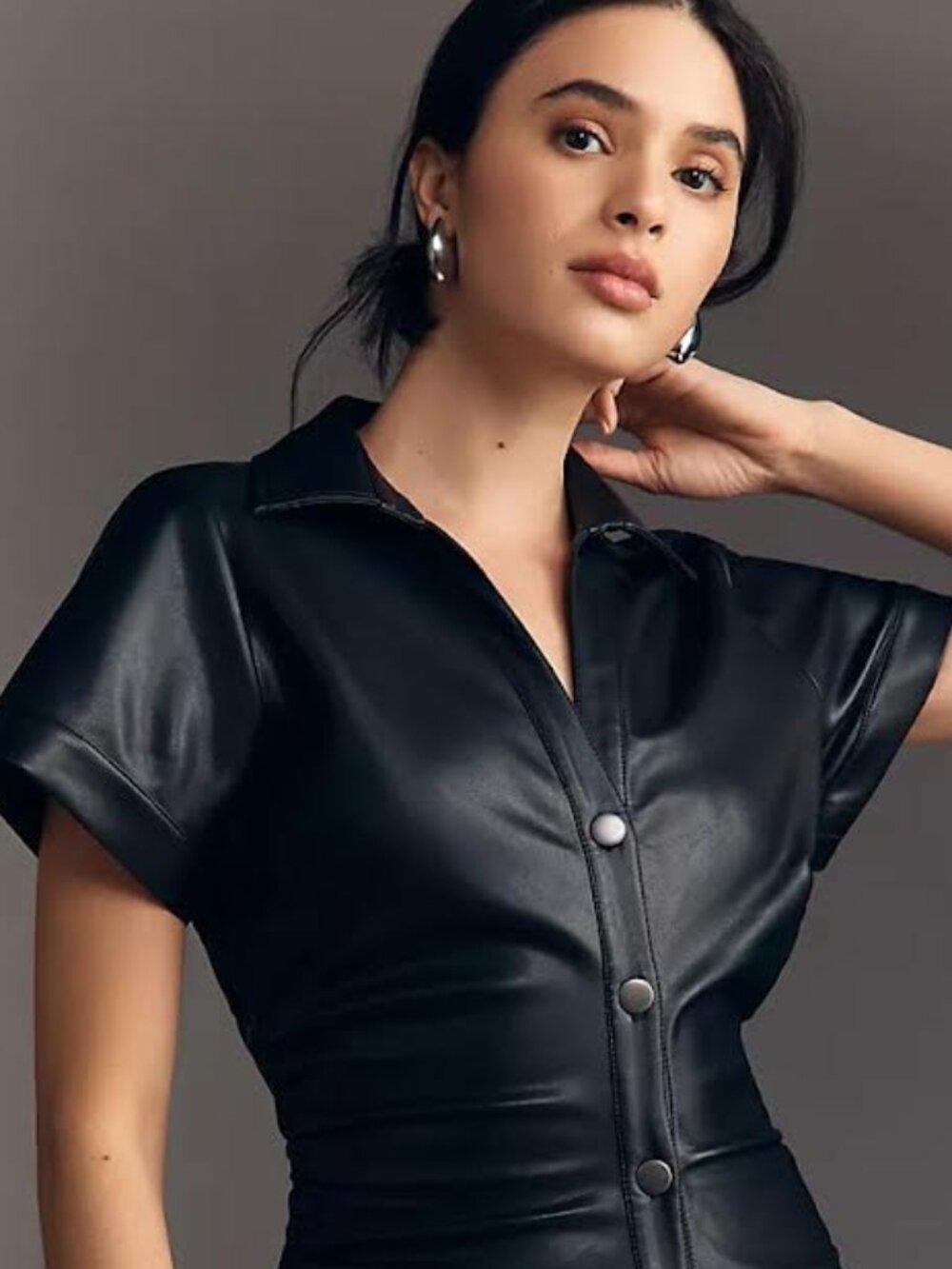 NWT Pilcro Black Pleather Dress